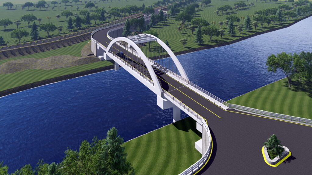 নেত্রকোনায় প্রথম আর্চ আরসিসি ব্রীজের নির্মাণ কাজ দ্রুত এগিয়ে চলছে 