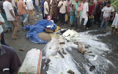 পূর্বধলায় পিকআপ-সারবোঝাই ট্রাকের সংঘর্ষে নিহত ৩, আহত ৬